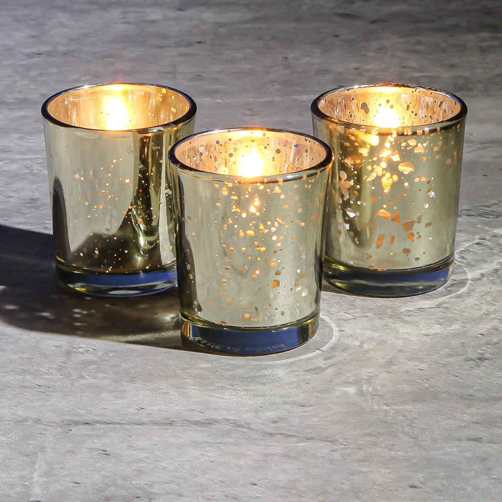 Richland Metallic Gold Mercury Votive Holders Set of 12 - Save-On-Crafts