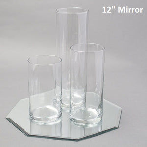 Eastland Octagon Mirror and Cylinder Vase Centerpiece Set of 4