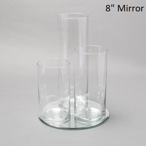 Eastland Round Mirror and Cylinder Vase Centerpiece with Richland 3" Floating Candles Set of 7