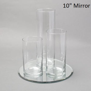 Eastland Round Mirror and Cylinder Vase Centerpiece with Richland 3" Floating Candles Set of 84