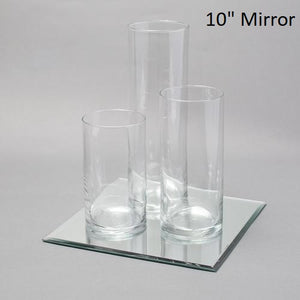 Eastland Square Mirror and Cylinder Vase Centerpiece with Richland 3" Floating Candles Set of 84