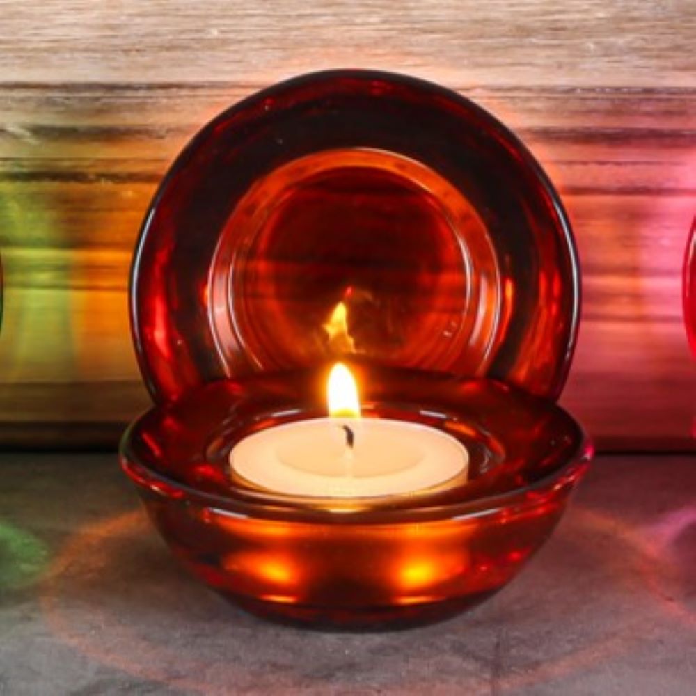 Eastland Chunky Tealight Candle Holder Amber