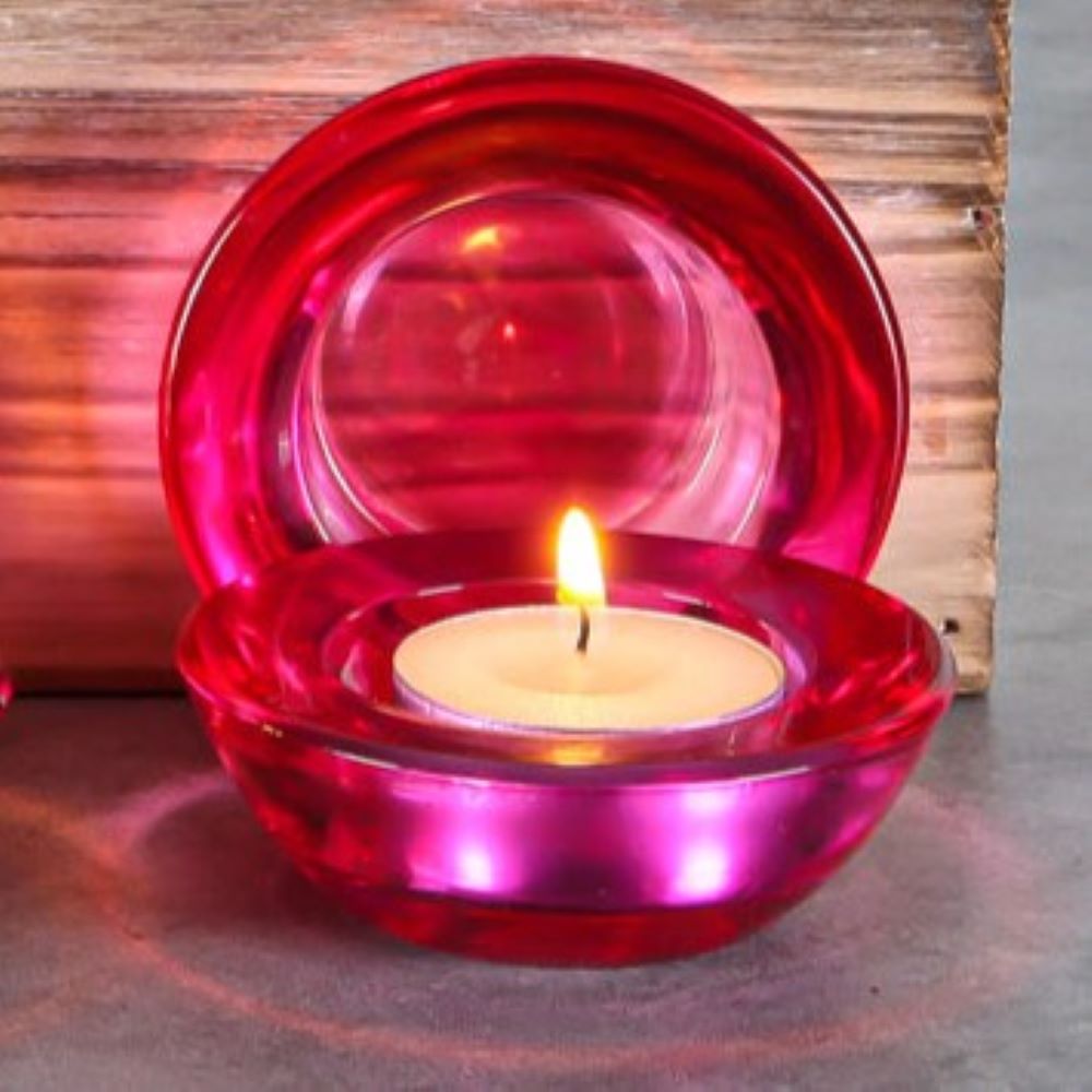 Eastland Chunky Tealight Candle Holder Pink