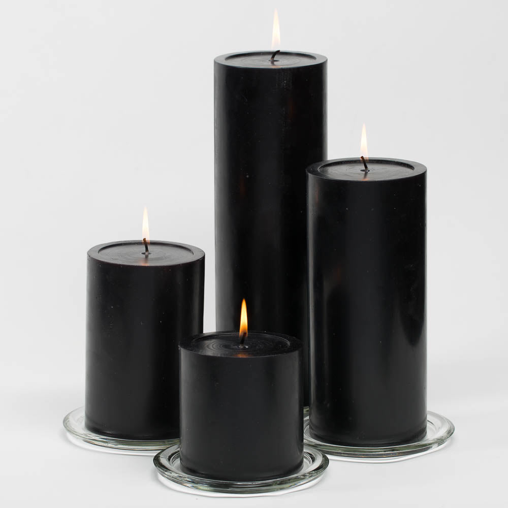 Richland 4" x 12" Black Pillar Candle