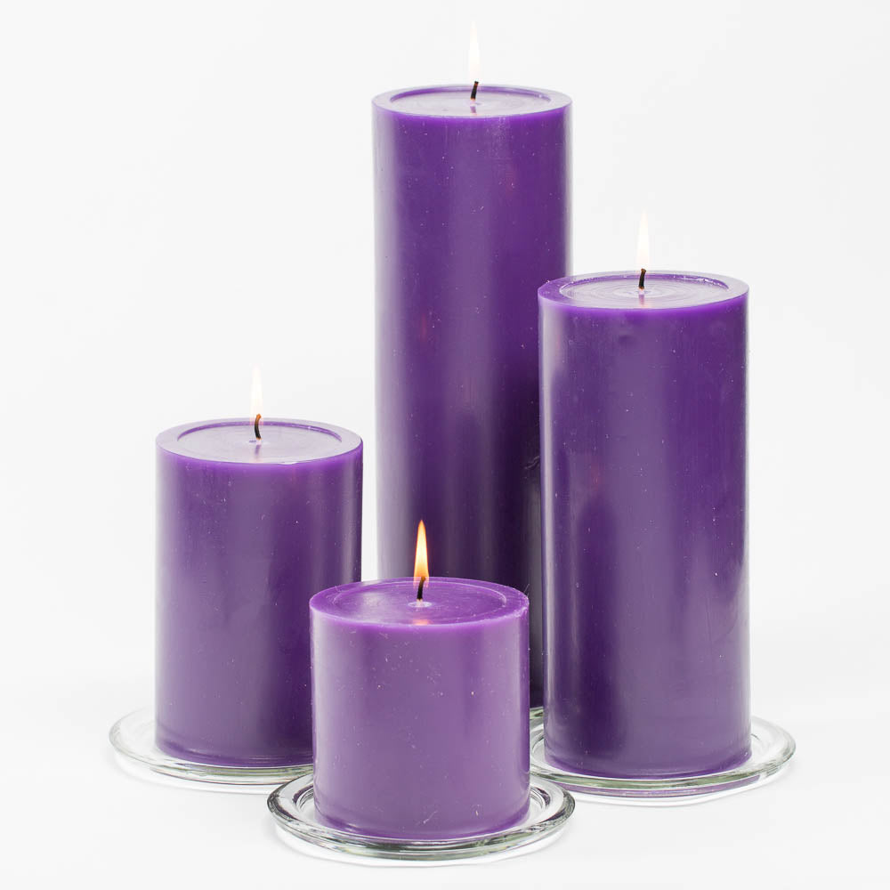 Richland 4" x 12" Purple Pillar Candle Set of 6