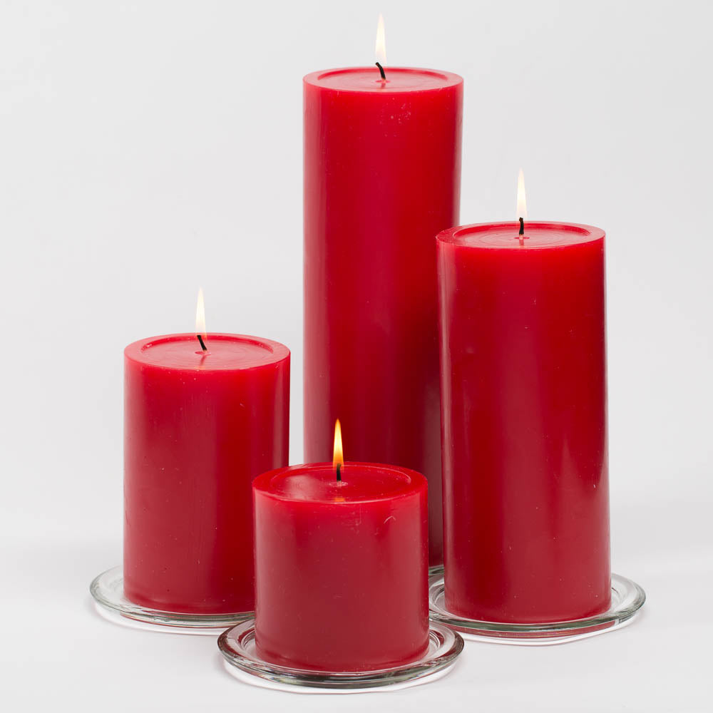 richland 4 x 12 red pillar candle set of 6