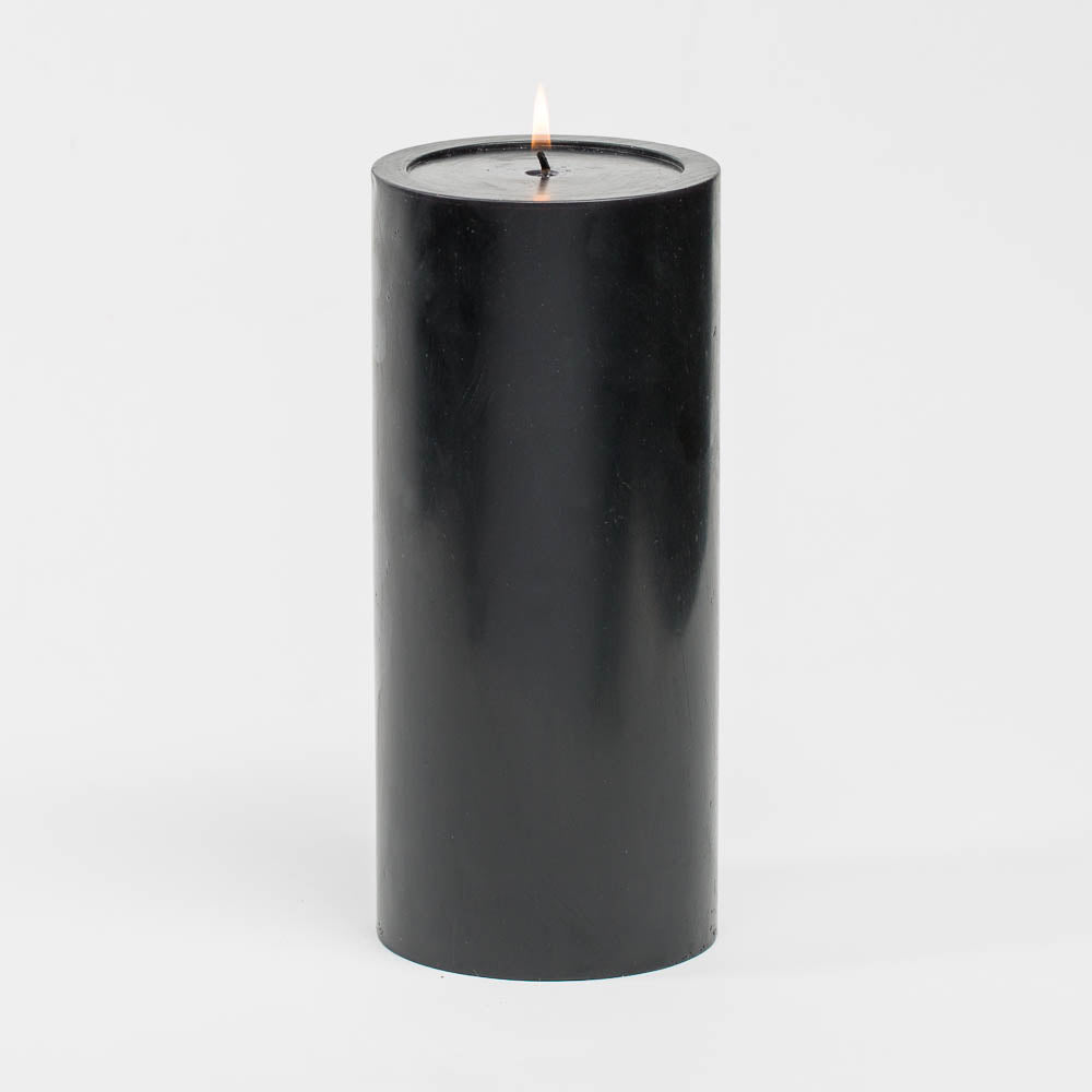 richland 4 x 9 black pillar candles set of 6