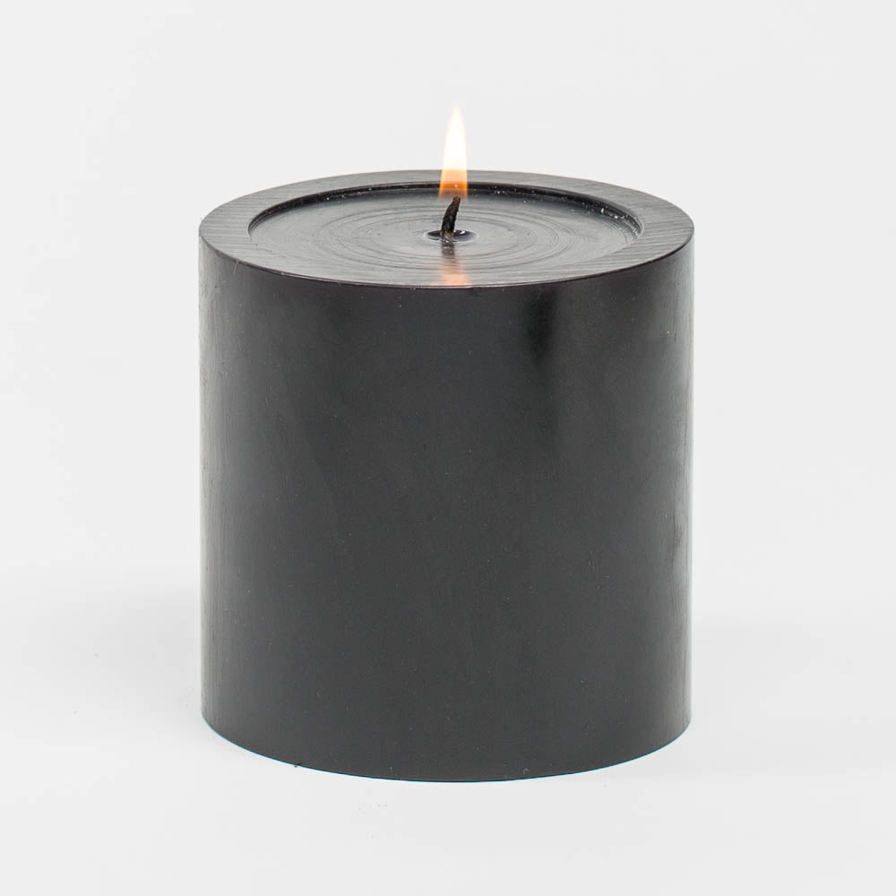 richland 4 x 4 black pillar candles set of 6