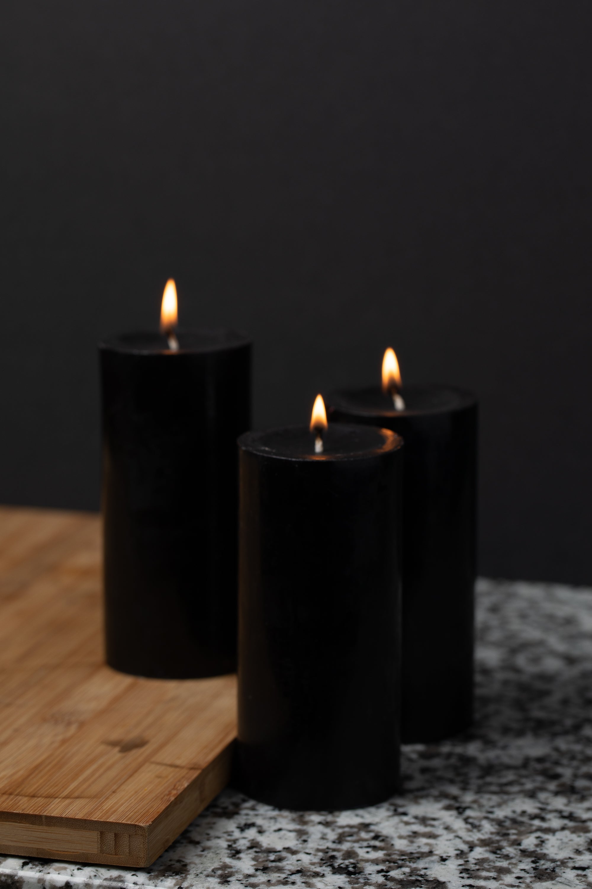 Richland Pillar Candles 3"x6" Black Set of 6