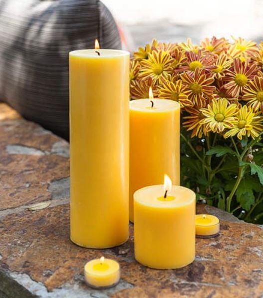 Richland Pillar Candles 3"x3", 3"x6" & 3"x9" Yellow Set of 18