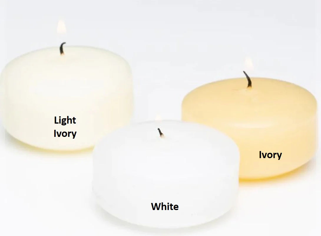 2.75 Set of 12 White OR Ivory Floating Candle Unscented 2.75 in