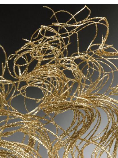Decostar™ Glittered Curly Willow Bunch 21 - 24 Pieces - Gold
