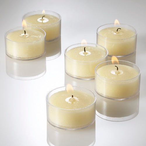 SET 50 PZ. TEALIGHT CANDELE TEA-LIGHT IN CERA BIANCA TONDE 575GR