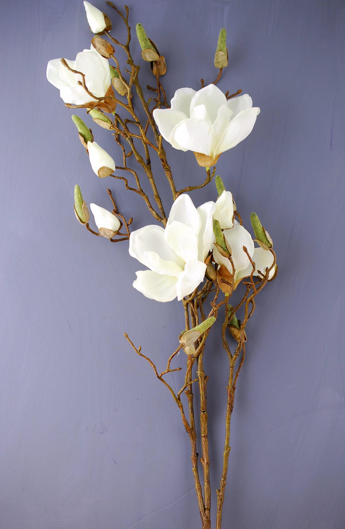 Magnolia Blossom Planter Filler Faux Stem Decor