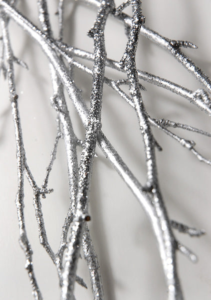 Silver Branches With Pearl Decorations High-Res Stock Photo