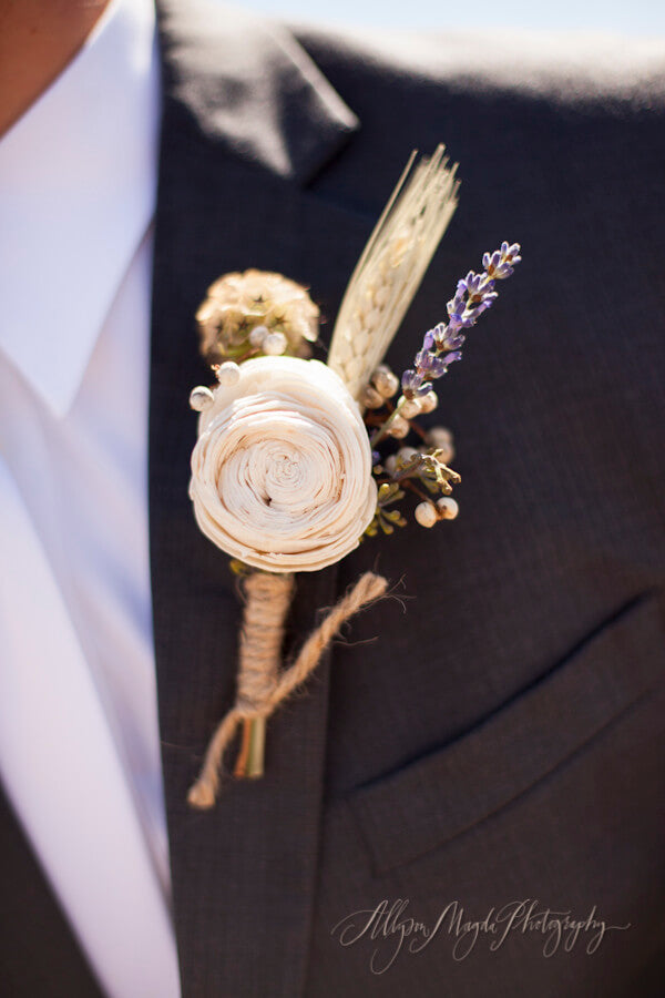 Silver Metal Handmade Flower Lapel Pin, Buttonhole, Corsage, Boutonniere